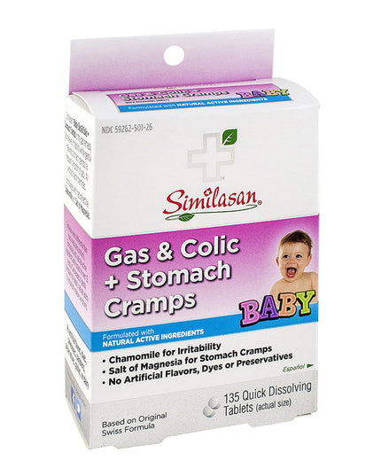 Similasan Baby Gas And Colic Plus Stomach Cramps Quick 135 Dissolving Tablets