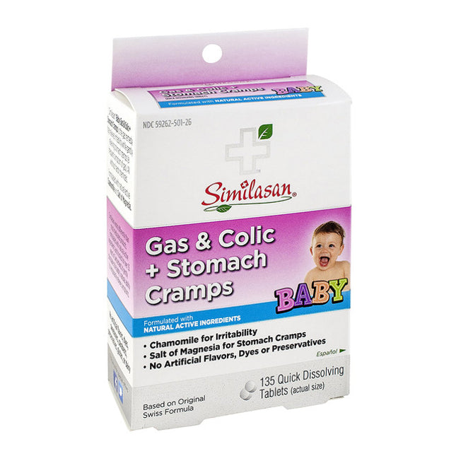 Similasan Baby Gas And Colic Plus Stomach Cramps Quick 135 Dissolving Tablets