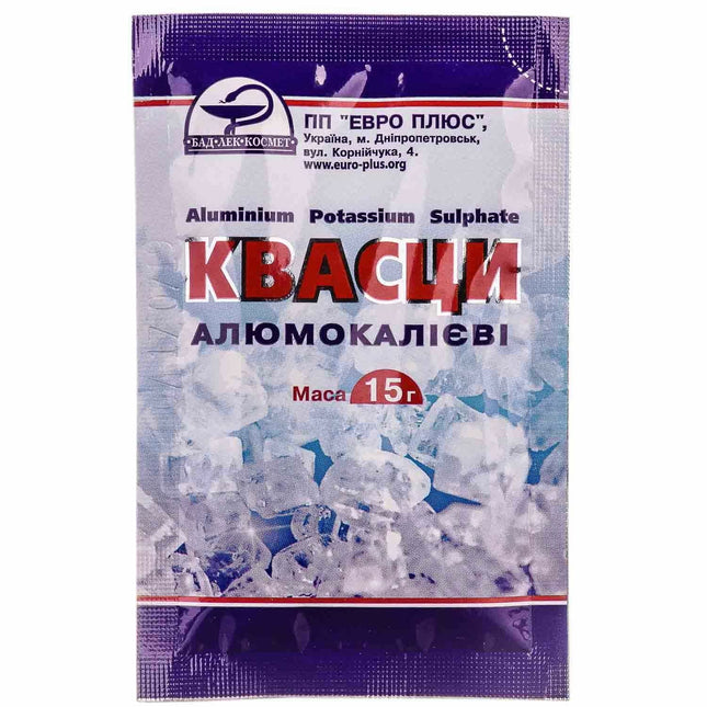 Polvo de sulfato de aluminio y potasio 15 g (Квасцы)