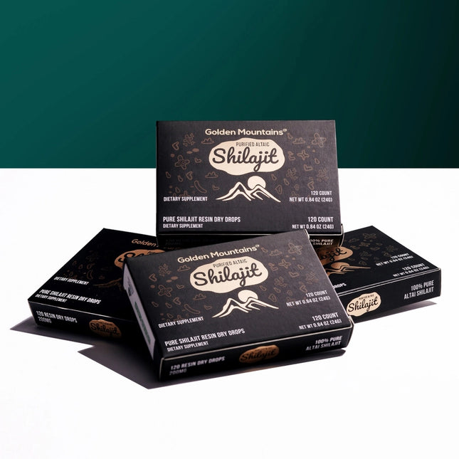 Shilajit Altai "Montañas Doradas" Verde Siberiano 120 Gotas Secas