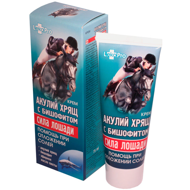 Crema LekoPro “Horse Power” con cartílago de tiburón y Bishofit, 75 ml