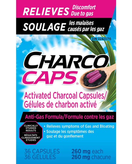 Charcocaps - Anti-gas Dietary Supplement Formula, 36 Count