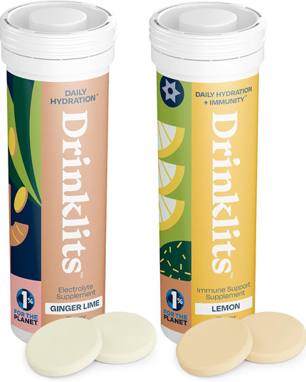 Ginger-Lime Daily Hydration & Lemon Daily Immune Support (2) Tube Combo Pack
