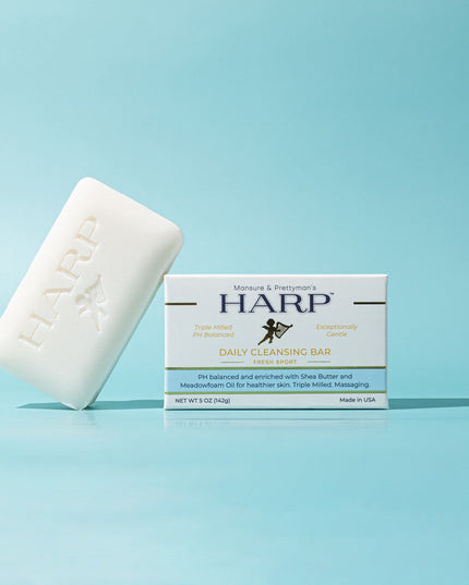 HARP pH-Balanced Body Wash Bar - Exceptionally Gentle For Dry or Sensitive Skin + Shea Butter-Borage oil- Meadowfoam | Non-Comedogenic | Soap-Free, Lye-Free. FRESH SPORT FRAGRANCE. 5oz