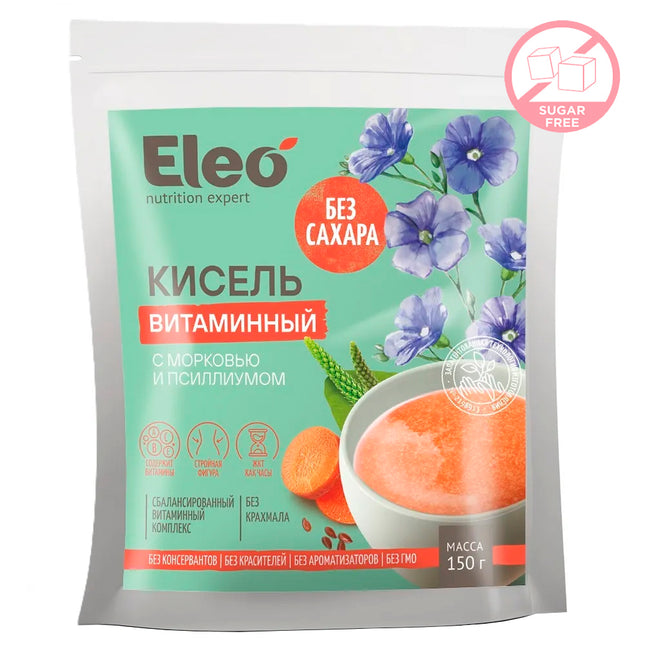Bebida de gelatina vitamínica Kissel con zanahorias y psyllium SIN AZÚCAR 150 g