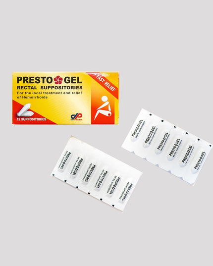 Presto Gel Rectal Suppositories, 12 ct