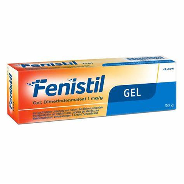Fenistil gel packaging on a white background