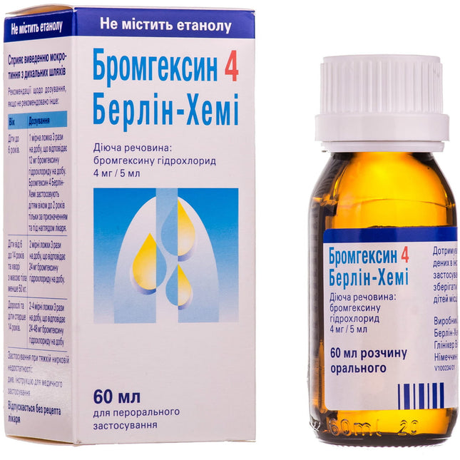 Bromhexine 4 mg/5 ml Solution – Berlin-Chemie, 60 ml