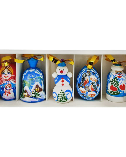 Christmas Tree Decoration. Set of Wooden Toys