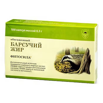 Badger Oil Capsules – Natural Animal Fat Supplement, 100 ct