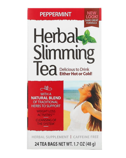 21st Century Herbal Slimming Tea Variety Pack – 24 Tea Bags | Green Tea, Orange Spice, Peppermint, Peach-Apricot, Natural, Cranberry-Raspberry