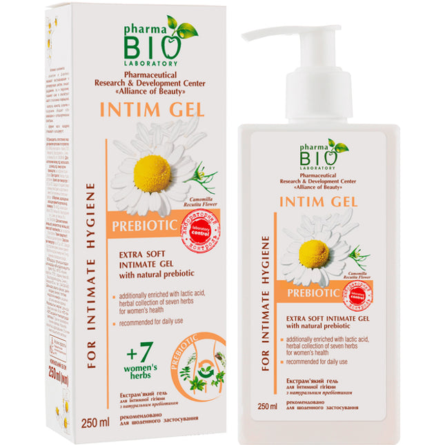 Pharma Bio Laboratory Extra Soft Intimate Hygiene Gel with Natural Prebiotics, 250 ml (Pharma Bio Laboratory мягкий гель для интимной гигиены с натуральными пребиотиками, 250 мл)