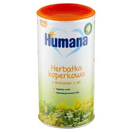 Humana Mild Dill Tea With Herbal Extract for Infants After 4th Month, 200 G (Хумана мягкий укропный чай с травяным экстрактом для младенцев с 4-го месяца, 200 г)