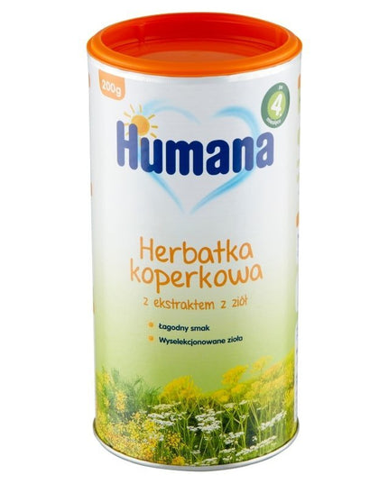 Humana Mild Dill Tea With Herbal Extract for Infants After 4th Month, 200 G (Хумана мягкий укропный чай с травяным экстрактом для младенцев с 4-го месяца, 200 г)