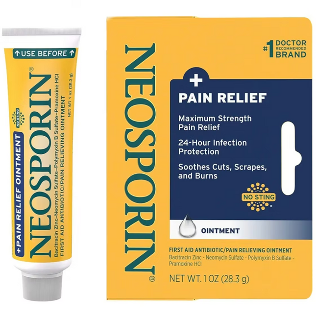 Neosporin® Maximum Strength First Aid Antibiotic + Pain Reliever Ointment – 0.5 oz / 1 oz