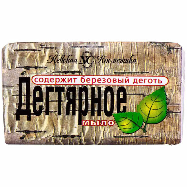 Toilet Soap Tar 140 g, Nevskaya Cosmetics (Туалетное мыло Дегтярное 140 г, Невская Косметика)