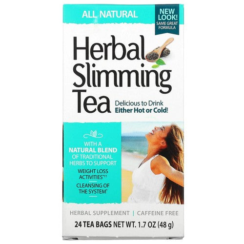 21st Century Herbal Slimming Tea Variety Pack – 24 Tea Bags | Green Tea, Orange Spice, Peppermint, Peach-Apricot, Natural, Cranberry-Raspberry