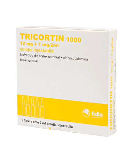 Tricortin 1000 Injection (Трикортин 1000) – 12 mg + 1 mg / 2 ml,  5 Ampoules