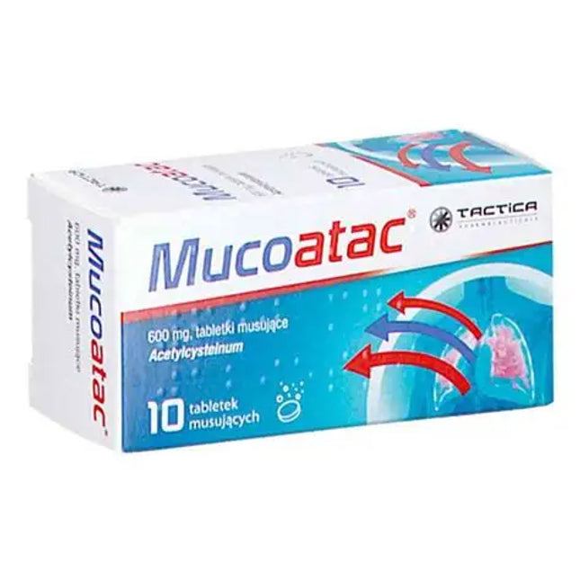 Mucoatac 600 mg effervescent tablets, 10 ct