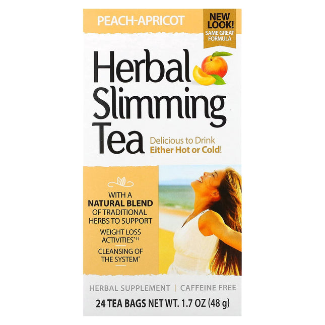 21st Century Herbal Slimming Tea Variety Pack – 24 Tea Bags | Green Tea, Orange Spice, Peppermint, Peach-Apricot, Natural, Cranberry-Raspberry