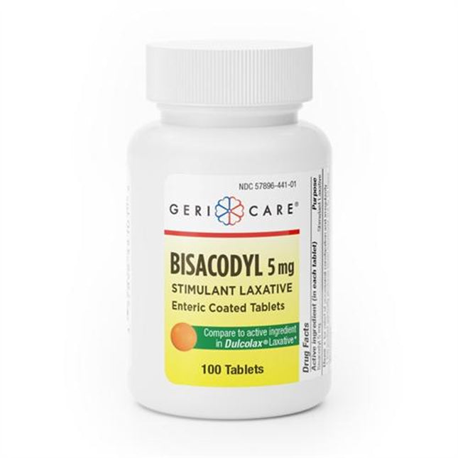 Bisacodyl 5 mg Delayed-Release Tablets – 100 Tablets | Geri-Care