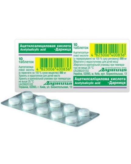 Acetyl Salicylic Acid 500 mg, 10 ct