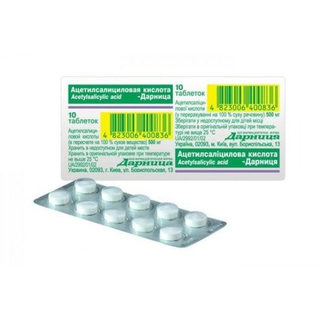 Acetyl Salicylic Acid 500 mg, 10 ct