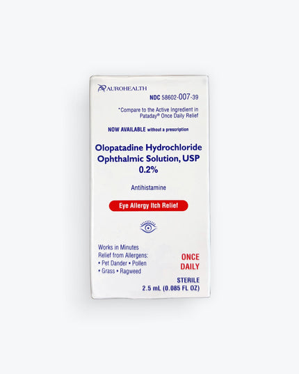 Olopatadine Hydrochloride 0.2% Eye Allergy Itch Relief Eye Drops – 2.5 mL
