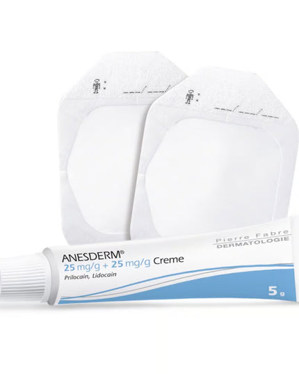 Anesderm® 25 mg/g + 25 mg/g Cream + 2 Patches – 5 g