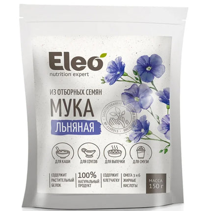 Flaxseed Flour, Eleo, 150 g (Мука льняная, Eleo, 150 г)