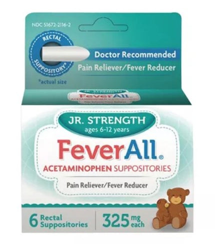 FeverAll® Acetaminophen Rectal Suppositories - 6 Suppositories