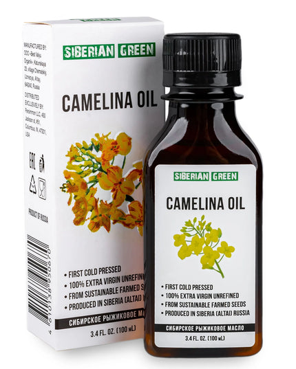 Siberian Camelina Oil | Extra Virgin Cold Pressed 100 ml / 3.4 fl oz | Premium Omega-3