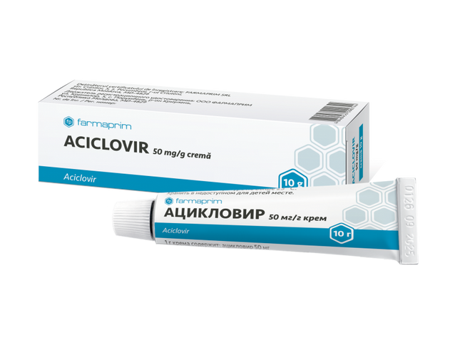 Herpes cream 2.5%-5%, 2-10 g