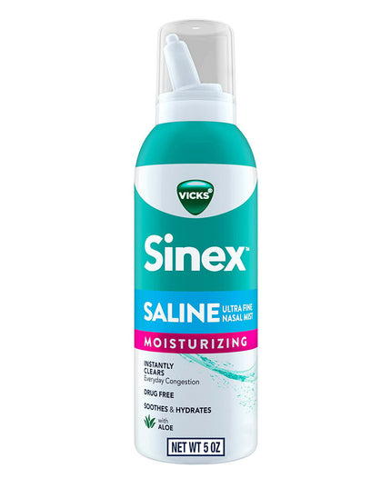 Vicks Sinex Solución Salina Spray Nasal Bruma Ultrafina, 5 oz