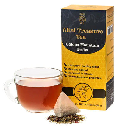 Siberian Wild Altai Treasure Tea - 20 Large Tea Bags Siberian Golden Mountains Herbs
