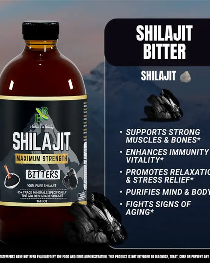 Shilajit Bitter | 16oz Wildcrafted Herbal Tonic