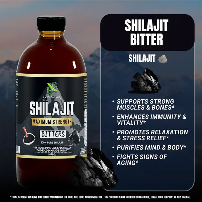Shilajit Bitter – Wildcrafted Herbal Tonic, 16 oz