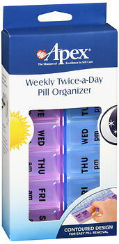 Weekly Twice-A-Day Pill Organizer 1ct