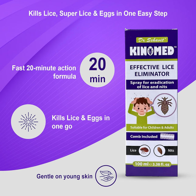 Kinomed Effective Lice & Nits Treatment Spray (Kinomed эффективный спрей против вшей и гнид)