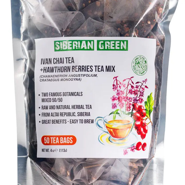 Siberian Hawthorn Berry Green Ivan Chai Tea - 50 Tea Bags
