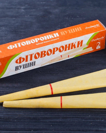 Phytofunnels “Chudesnik” Large No.2, 2 ct  Herbal Ear Candles (Phyto-Cones) for Earwax Removal & Relaxation Support