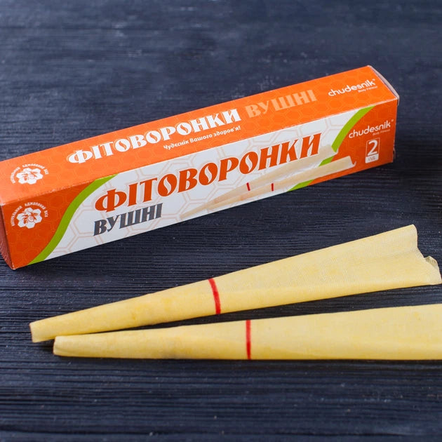 Phytofunnels “Chudesnik” Large No.2, 2 ct  Herbal Ear Candles (Phyto-Cones) for Earwax Removal & Relaxation Support