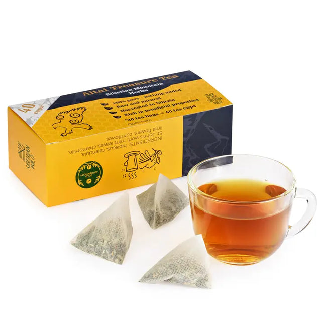 Siberian Wild Altai Treasure Tea - 20 Large Tea Bags Siberian Golden Mountains Herbs