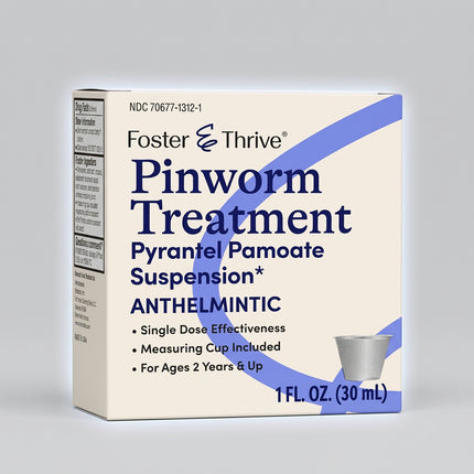 Pinworm Treatment Suspension – Foster & Thrive Pyrantel Pamoate 144 mg/mL – 30 mL