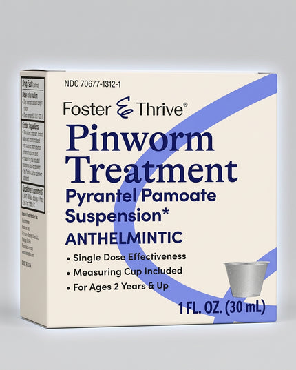 Pinworm Treatment Suspension – Foster & Thrive Pyrantel Pamoate 144 mg/mL – 30 mL