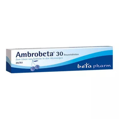 Box of Ambrobeta 30 tablets by beta pharm on a white background