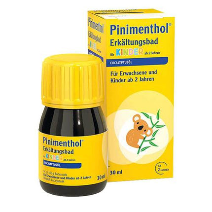 Pinimenthol bottle and packaging on a white background