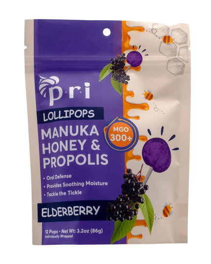 PRI / Pacific Resources International Manuka Honey & Propolis Lollipops, 12 ct