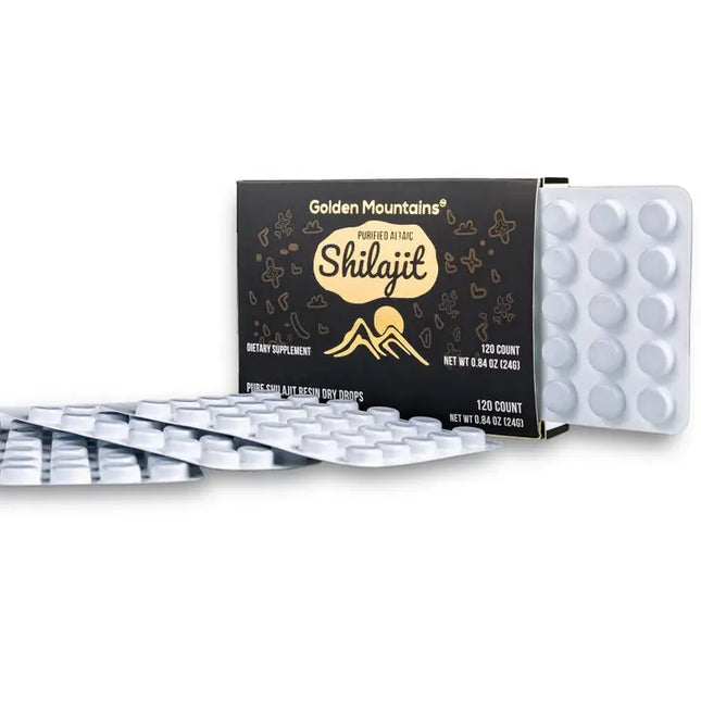 Shilajit Altai "Montañas Doradas" Gotas secas – 60-120 unidades