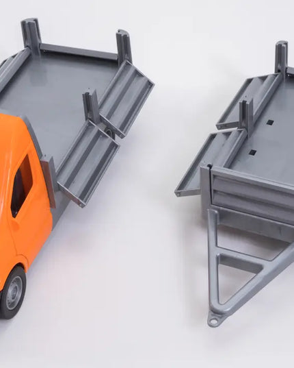 "Mercedes-Benz Sprinter", Collectable Trucks, Flatbed Truck with trailer orange